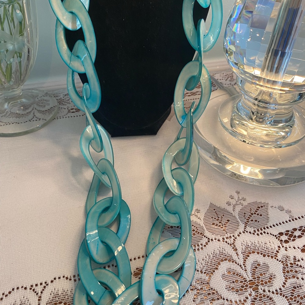 3/$15🎀 CHIC AND STYLISH TURQUOISE LINK NECKLACE